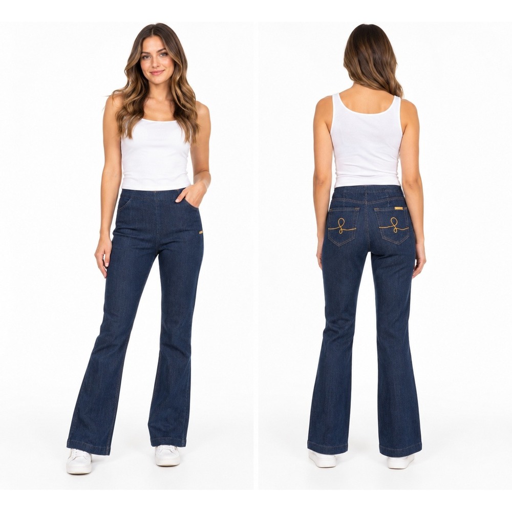 Lilly Pulitzer Dark Wash Side Zip Flare Jeans Mid Rise Indigo Size 00